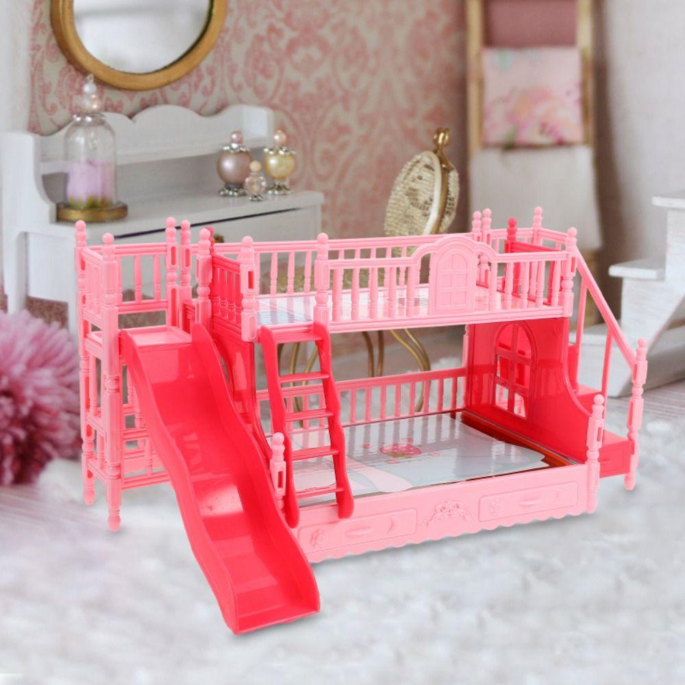 Pretend Play Doll Bed Princess Bedroom Decoration Dollhouse Furniture Doll Accessery