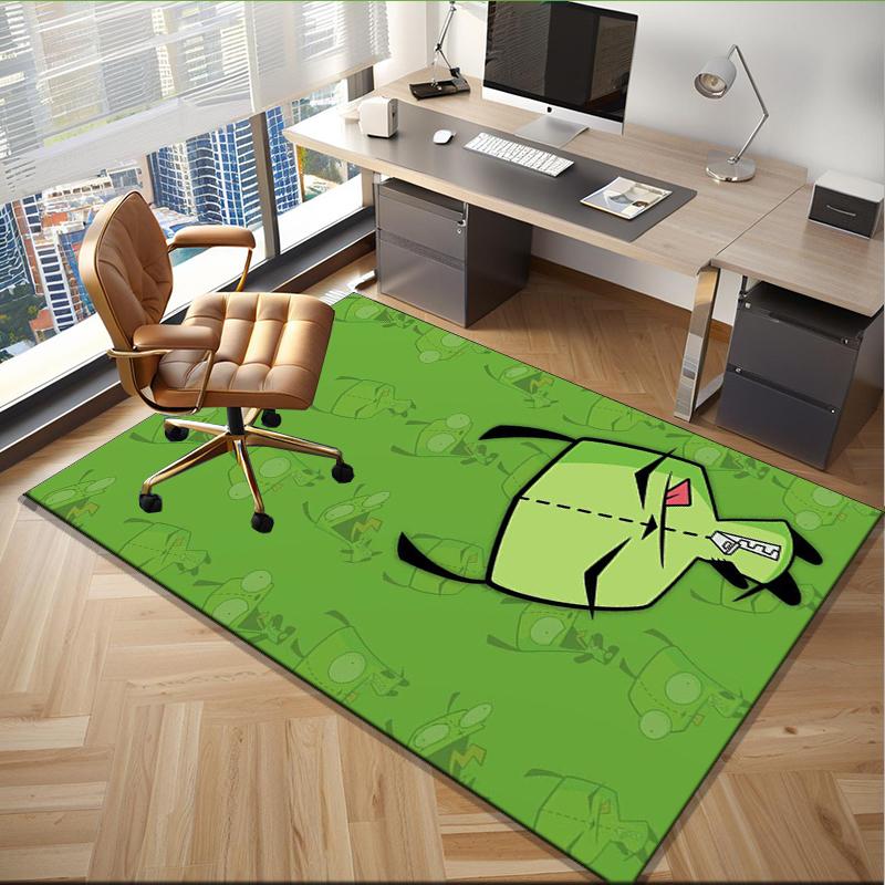 Alien Invasion Pattern Office Rug Chair Mat, Game Carpet, Suitable for Front Door, Bedroom, Living Room, Desk, Holiday Gift