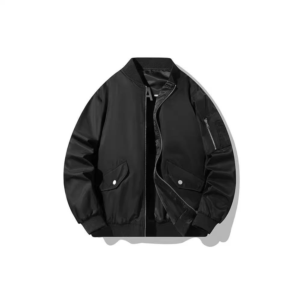 

Men s baseball uniform jacket American casual workwear retro double-sided bomber jacket autumn and winter plus velvet to keep warm