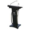 Multifunctional Podium with Wireless Mic & Light Strip - Hotel Lobby Media Lectern