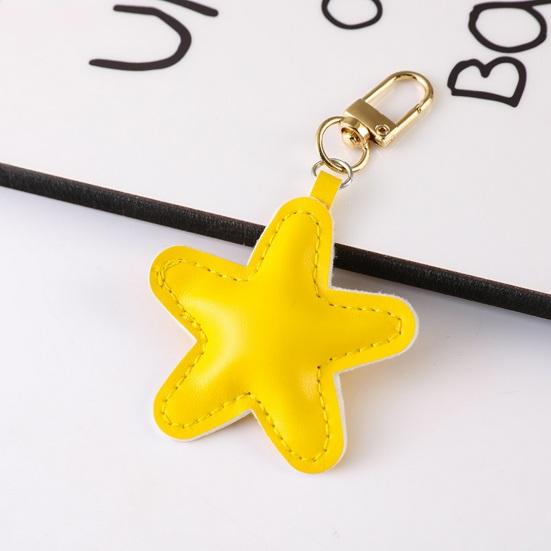 Yousheng Keychain Pendant Imitation Leather Soft Cotton-Filled Star Shape Key Chain with Metal Buckle Bag Hanging Ornament