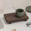 Wood Tray Pedestal Stand Wooden Vanity Hands Soap Scented Candle Storage Holder Tray Kitchen Seasoning Holder Home Decor