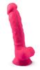 Silexd - Realistic Dildo with Veins, Glans and Testicles, Pink 17.5cm