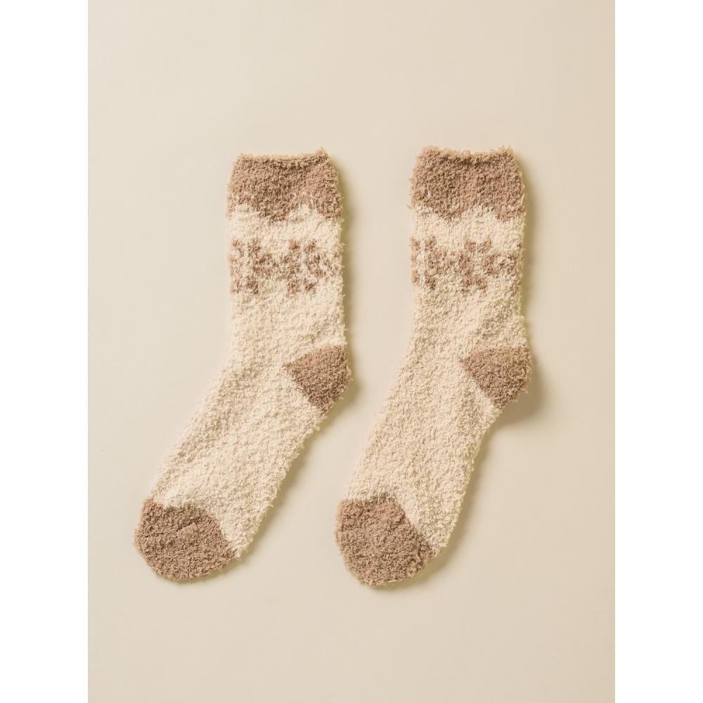 

Daiso Snowflake Pattern Sleep Socks Brown