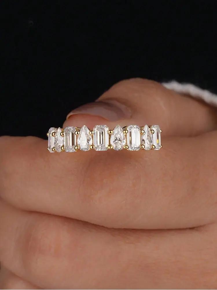 925 Sterling Silver Gorgeous Classic Rectangle Pear Zircon Ring For Women Engagement Wedding Fashion High Quality Fine Jewelry