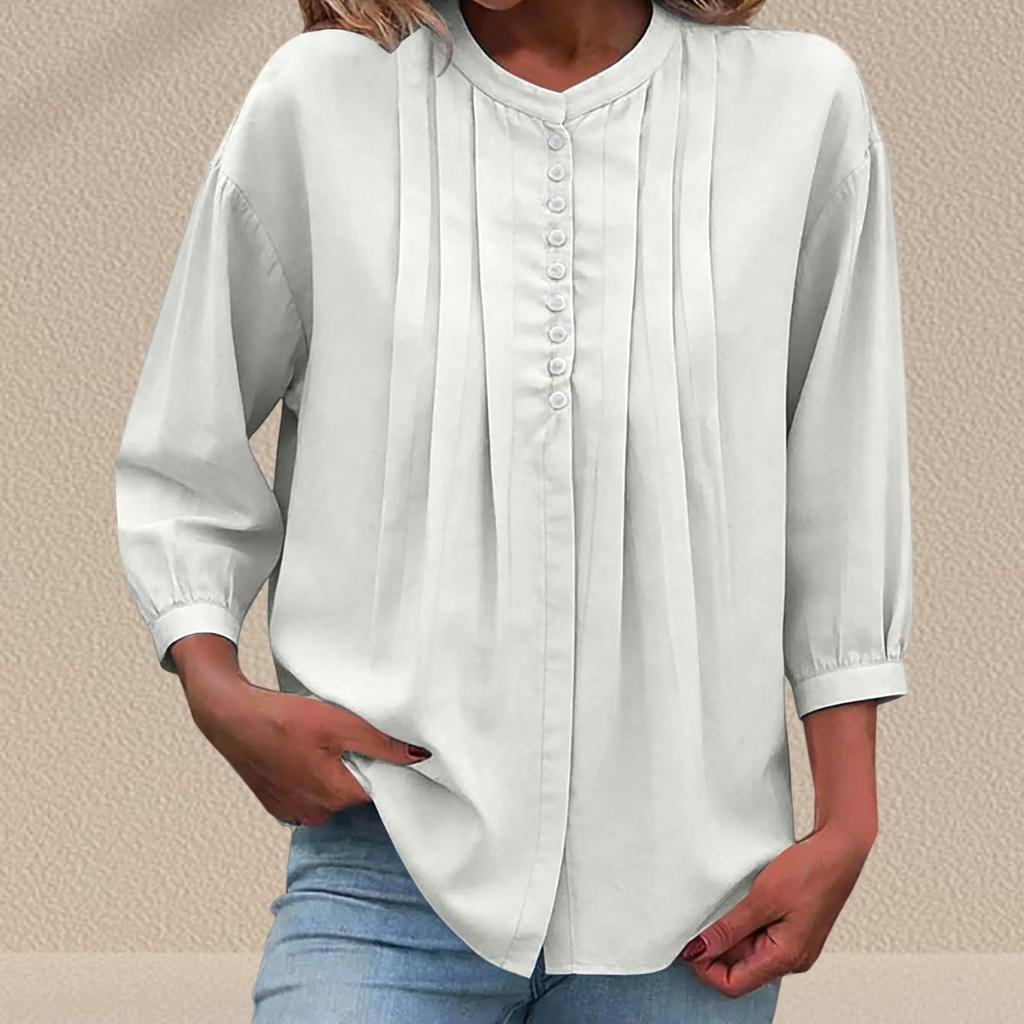 Modny Casualowy Damski Top Jednokolorowy