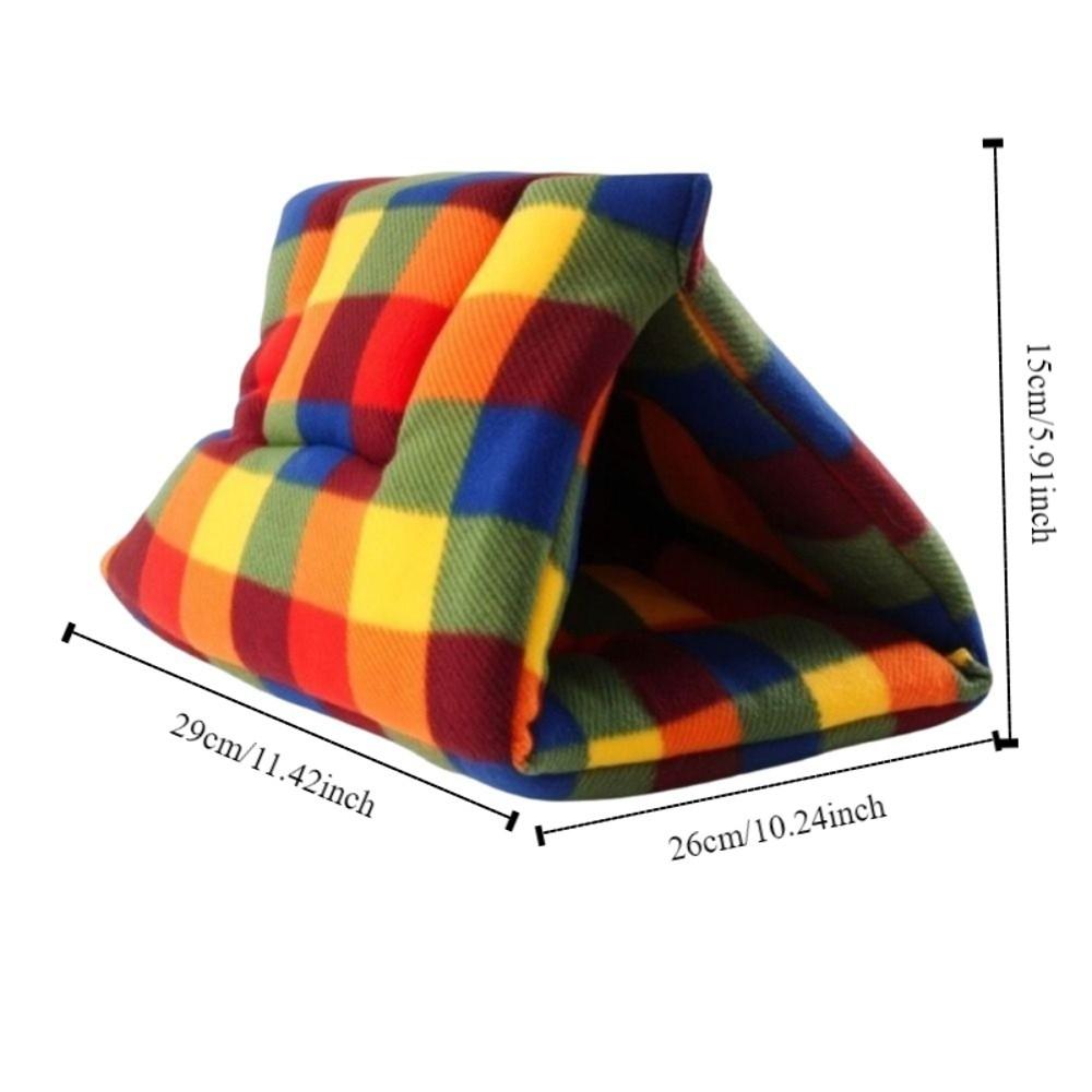 Semi-Enclosed Rabbit Cotton Nest Thickened Warm Hamster Triangle Tent Soft Comfortable Guinea Pig Plaid Nest Autumn and Winter