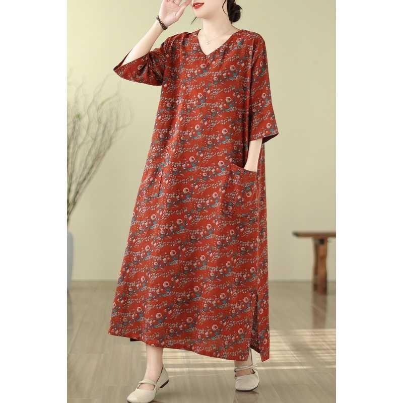 Plus Cover Up Meat Thin V-neck Long Dress