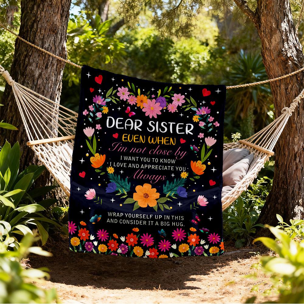 Dear Sister Outdoor Flannel Blankets, Outdoor Travel, Home Blankets, Fan Gifts,Suitable for All Seasons, Christmas Gifts. R1127084