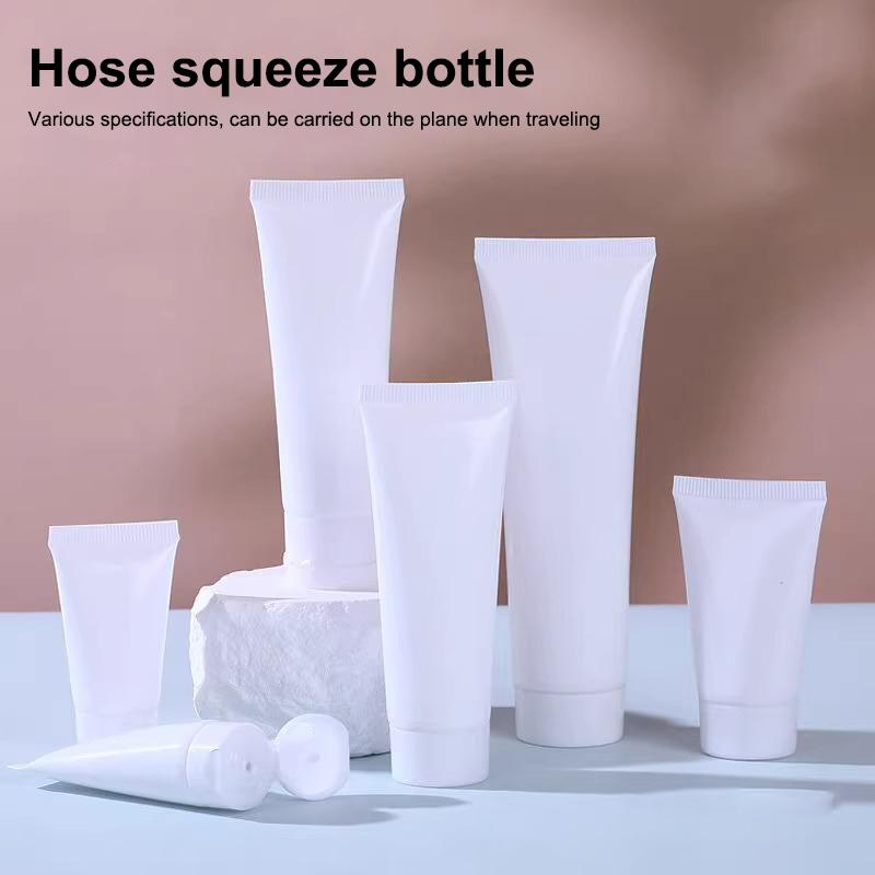 10Pcs 15/20/30/50/100Ml White Flip Top Empty Refillable Lotion Squeeze Tubes Leakproof Travel For Hand Cream Skincare Lotion Diy