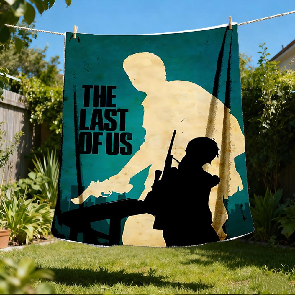 1pc The Last of Us Outdoor Flannel Blanket for Girls Soft, Lightweight Throw Perfect for Camping, and Gifting, Digital