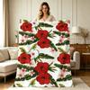 Soft Cozy Flannel Blanket Tropical Hibiscus Flower Pattern All Season Warm Throw Blanket for Couch Bed Living Room Office Home Decor