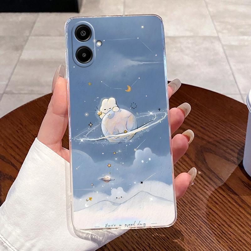For Samsung Galaxy A07 4G 2025 Silicone Aesthetic Fashion Cute Cat Phone Case Transparent Soft TPU Casing SamsungA07 Back Cover