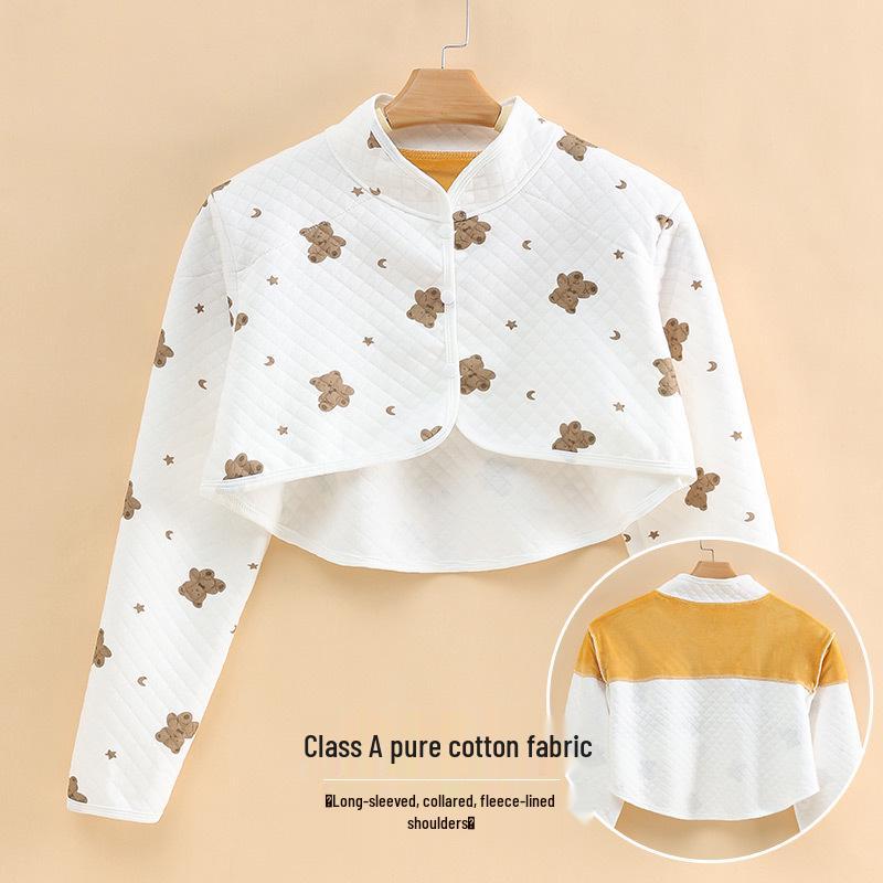 Pure Cotton Postpartum Shoulder Protector: Long Sleeve Warm Shawl for Pregnant Women and New Mothers.