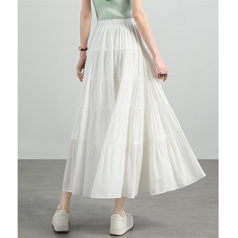 Fee Stil Patchwork Weiß A-Linie Midi Rock