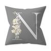 Grey Alphabetic Cushion Cover Polyester Cushion Cover Flowery Print Sofa Decoration Cushion  Home Decor Pillow Cover 45x45cm