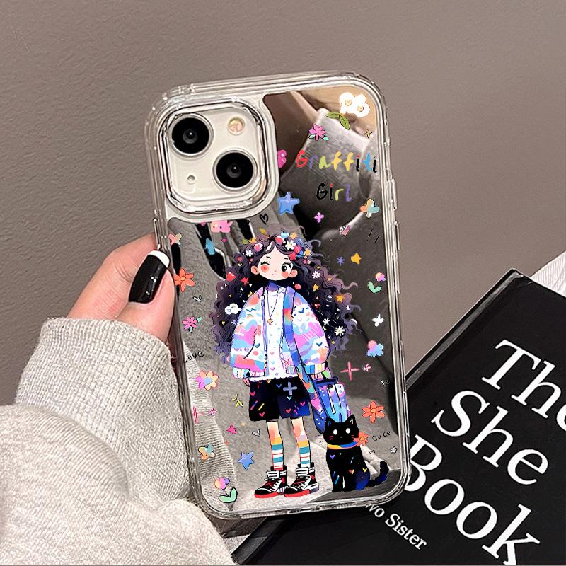 Luxury Make UP Mirror Phone Case For iPhone 11 13 16 Pro Max 14 15 12 16 Plus XR X XS 16promax 15promax Cute Girls Covers Funda