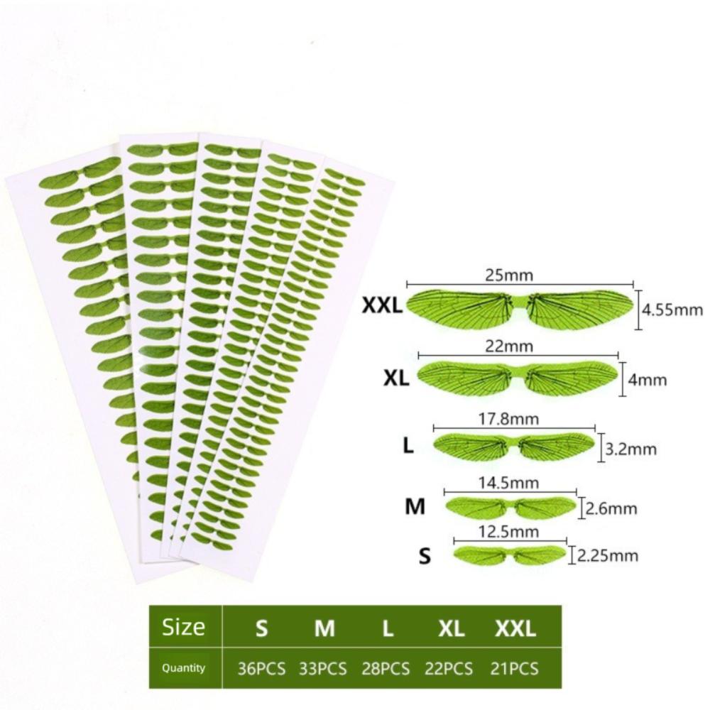 

Realistic Texture Pre-cut Mayfly Wings Pre-cut Design Insect Wings Dry Fly Wings Fly Tying XL-22pcs/Sheet зелений