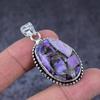 Russian Charoite Gemstone Handmade 925 Sterling Silver Pendant 1.85" i5L85