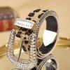 Women  Solid /Leopard Print Studded  Belt Pu Leather Bling  Adjustable Glitter Waistband For Club Party