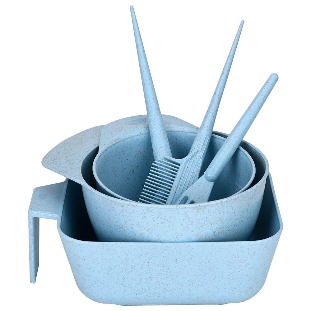 6Pcs 4 Colors Hair Dye Tools Set Hairdressing Mixing Bowl Brush Set  for Stylist