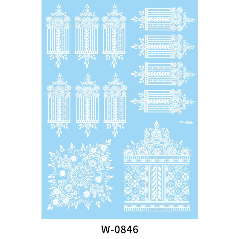 Beauty Sticker White Lace Tattoo Sticker Indian Temporary Tattoo Waterproof Tattoo Sticker