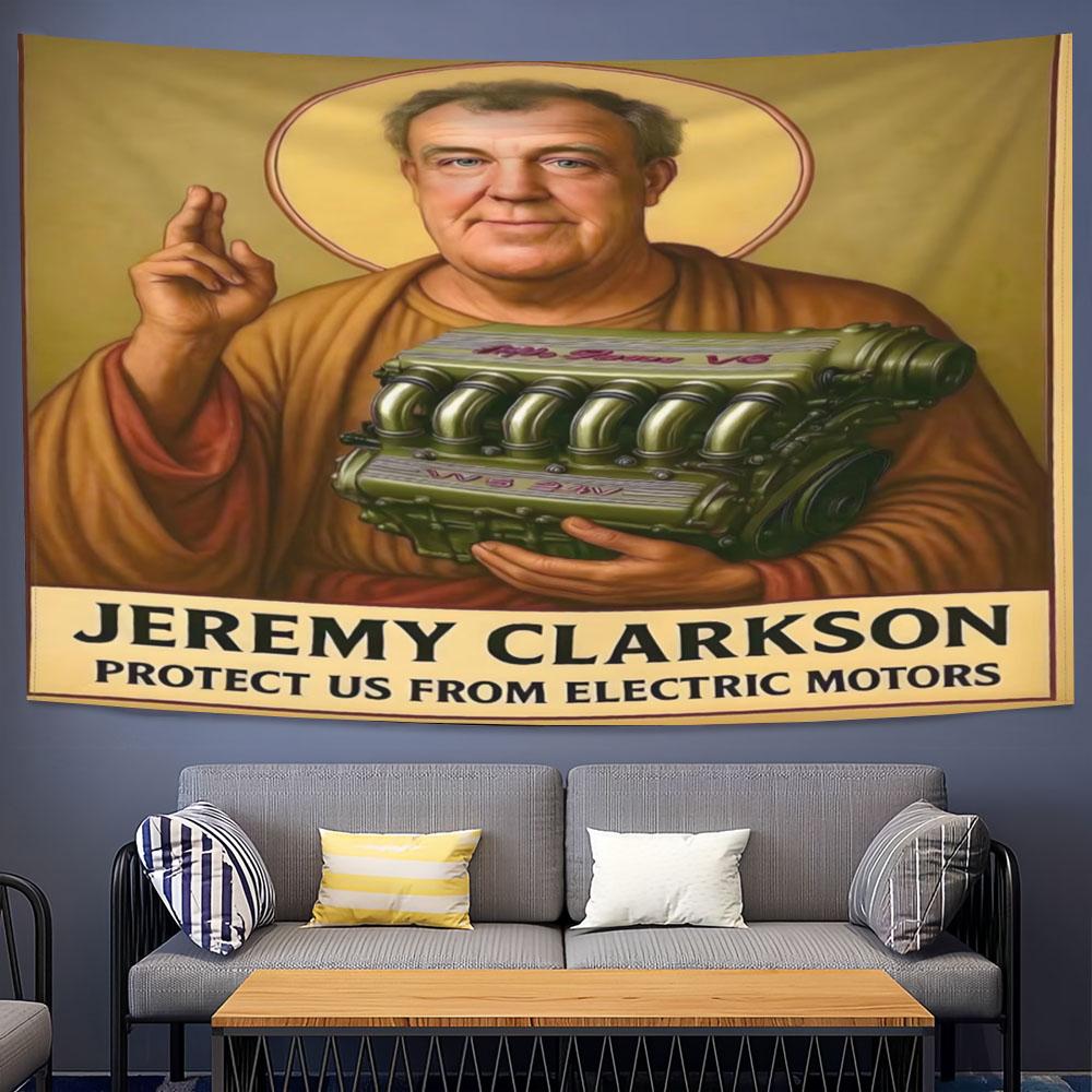 

Jeremy Clarkson Mechanical Tapestry Engine Print Custom Wall Hanging For Living Room Home Decoration 74x94cm(29x37in)