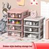 Creative Cartoon Rabbit Mini Desk Organizer with Transparent Drawers for Children's Stationery