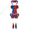 Pommni Vestiti Cappello CosRoom/Bambini Adulti Cartone Animato Circo Pagliaccio Cosplay Completo Costume Parrucca Halloween Tuta Rossa Outfit Carnevale Carino