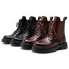 Martin boots men's high-top British style retro mid-top leather shoes 2024 new thick-soled side zipper boots 3315-R
