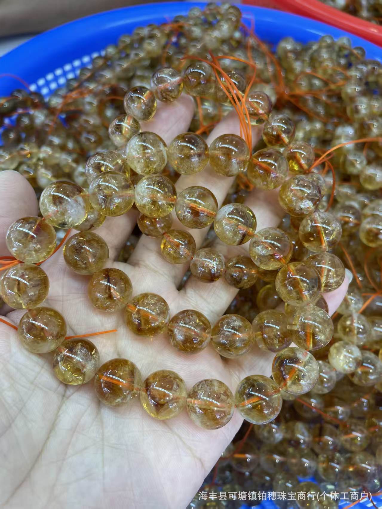 Натуральный кристаллический браслет Хуантай Женский одиночный браслет с кристаллами Золотой волос Кристальный браслет из круглых бусин Счастливая удача Кристальные украшения random