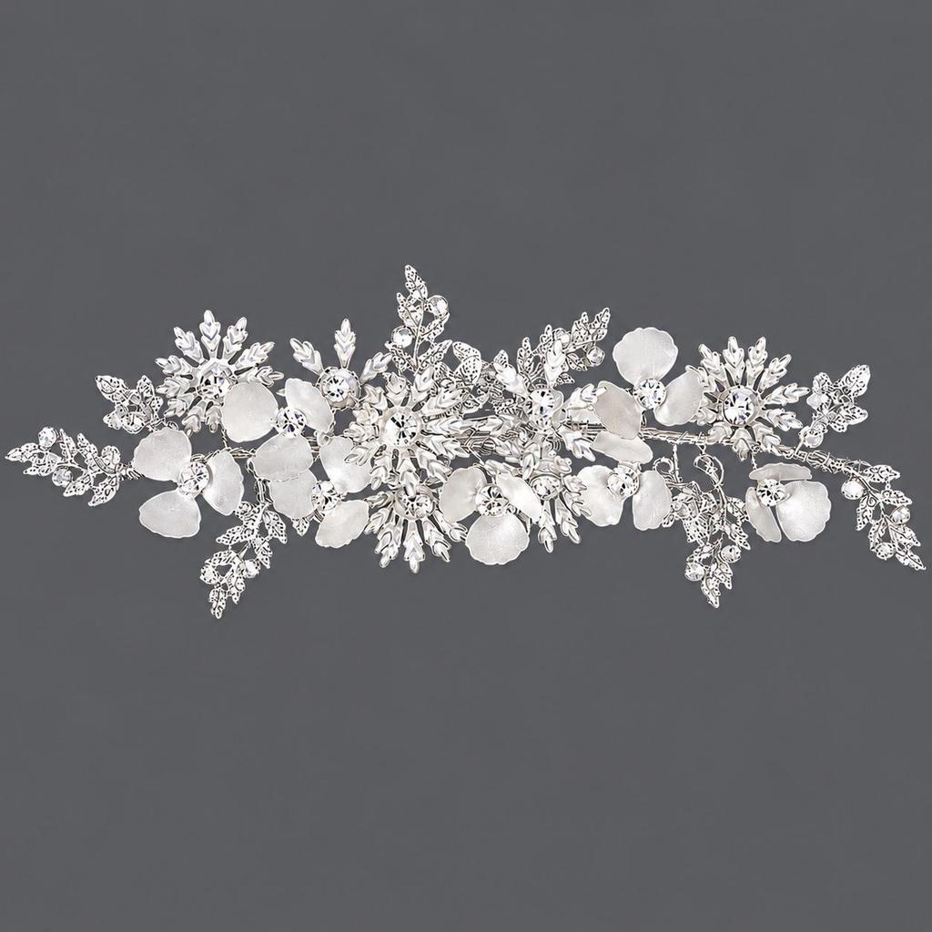 Handmade Flower Hair Clip with Alloy, Pearl and Drip Oil - Bridal Wedding Headwear Accessory