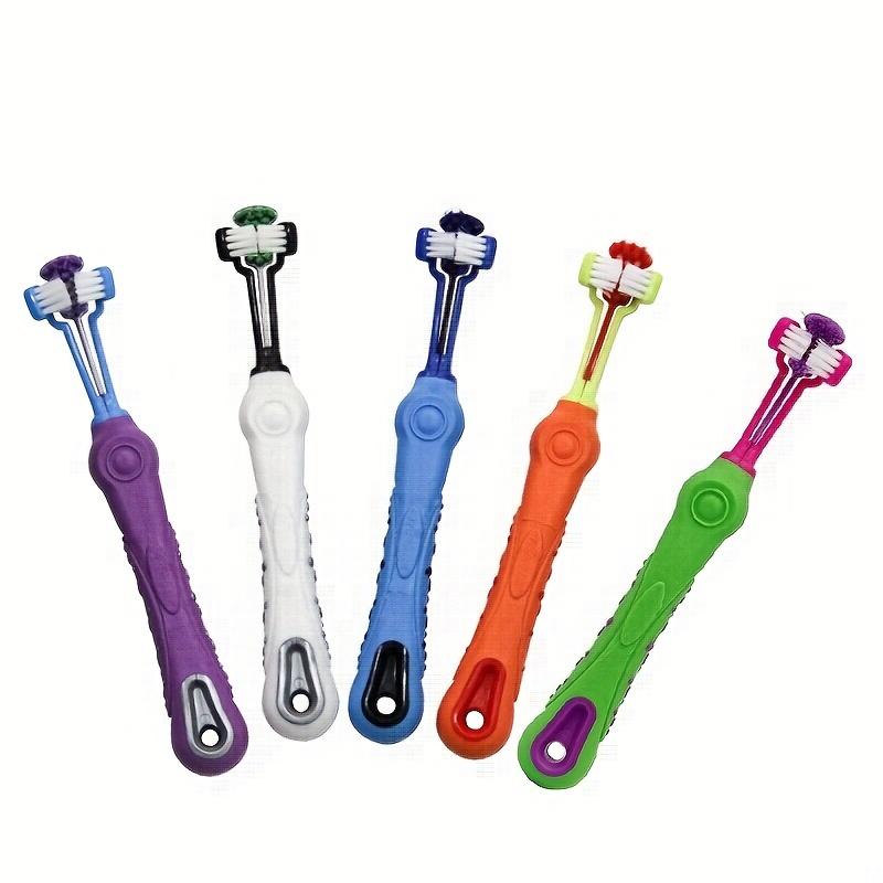 Comfortable 3-Sided Pet Toothbrush for Effective Teeth Cleaning and Oral Care of Dogs and Cats