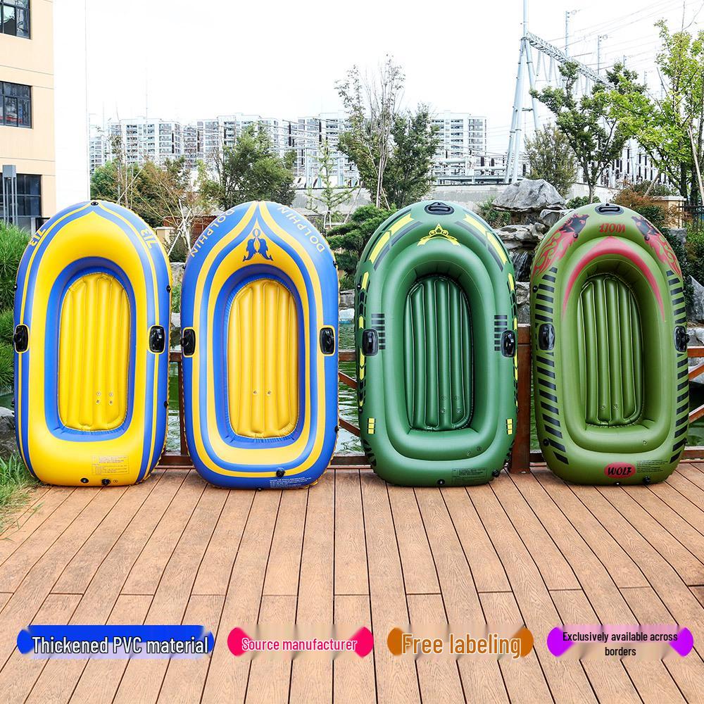 Double-Person Inflatable Kayak: Thickened for Rafting & Fishing