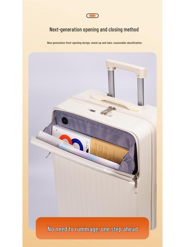 Stylish, Durable Large Capacity Trolley Case with Front Opening & TAS Lock