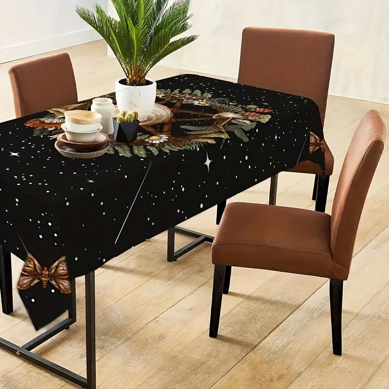 VIKAMA Bosque Estrellado Pentáculo Tela de Altar de Tarot Corona Natural Mantel Ritual de Mesa Tapete de Meditación de Brujería para Lectura de Tarot