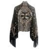 1920s Vintage Sequin Evening Dress with Shawl Cape for Banquets and Christmas