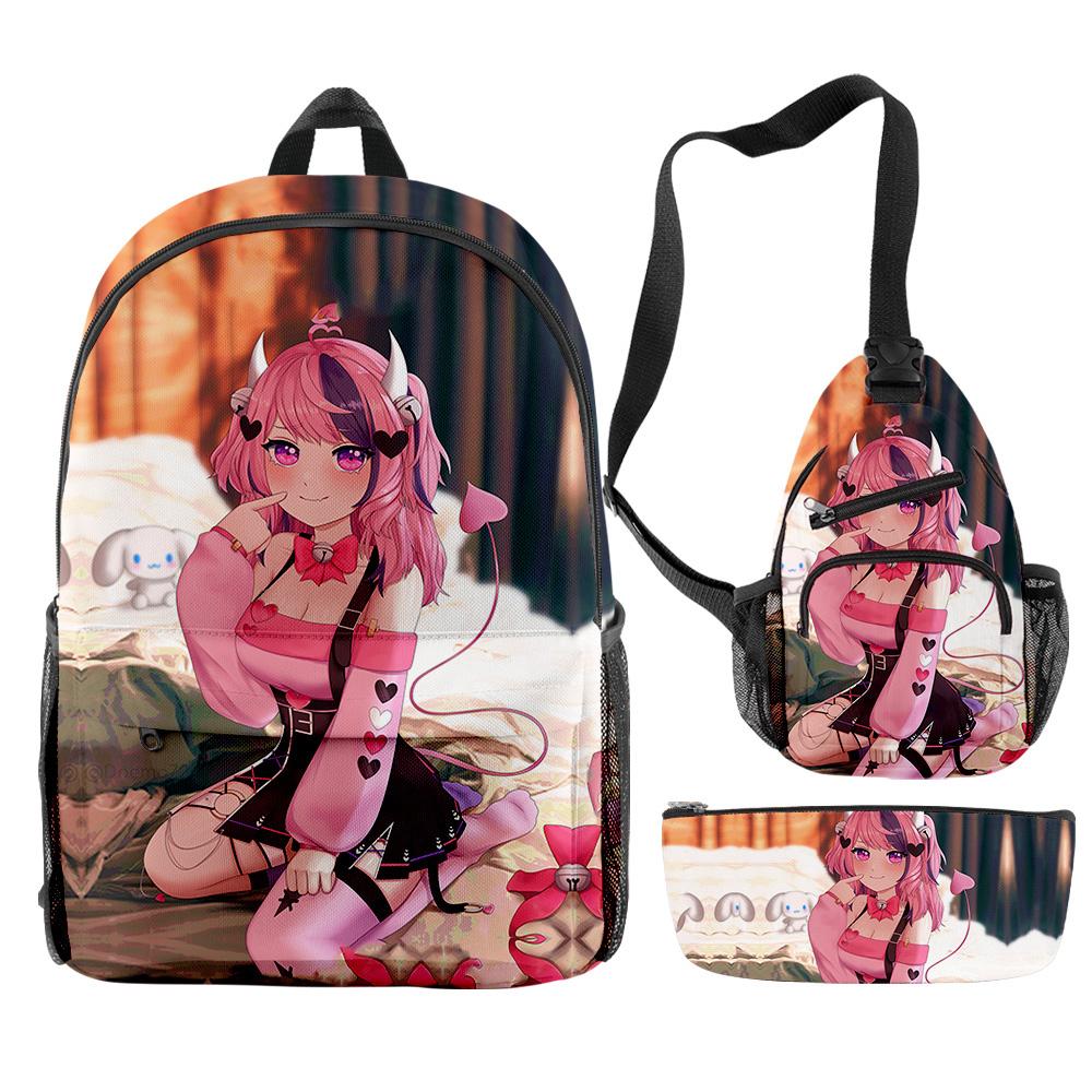 Classic Novelty Peculiar Cool Ironmouse Anime 3D Print 3pcs/Set pupil School Bags Travel Laptop Backpack Chest Bag Pencil Case