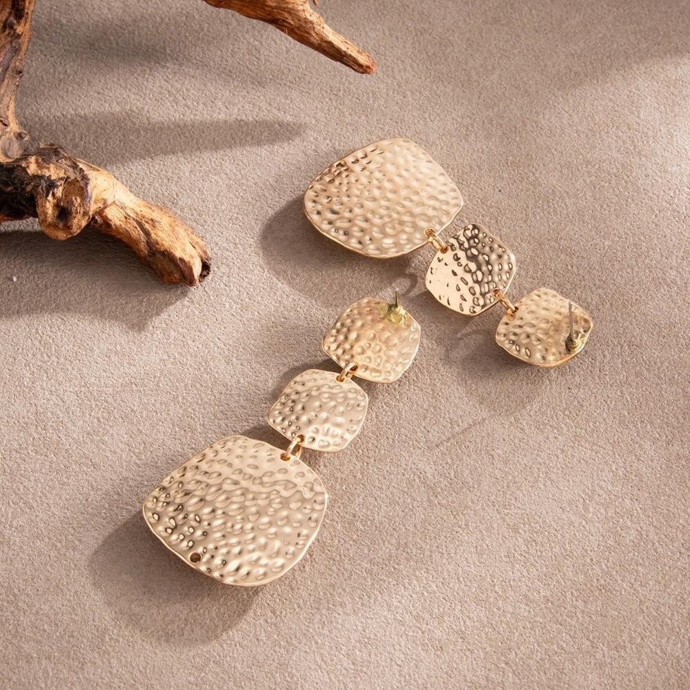 Gold Tone Resin Drop Earrings Three Layer Long Tassel Earrings Holiday Gifts