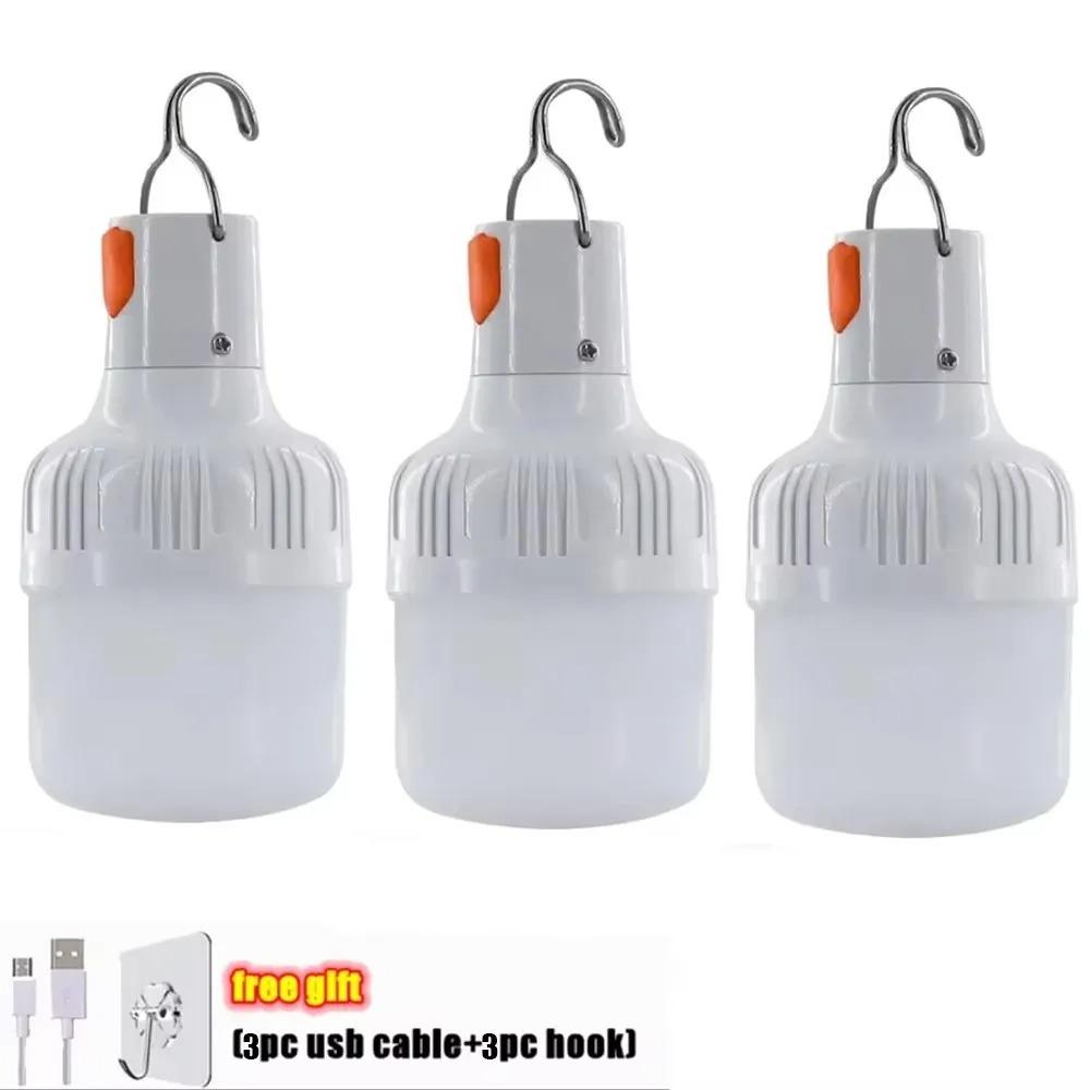Outdoor USB Rechargeable LED Lamp Bulbs High Brightness Emergency Light Hook Up Camping Fishing Portable Lantern Night Lights