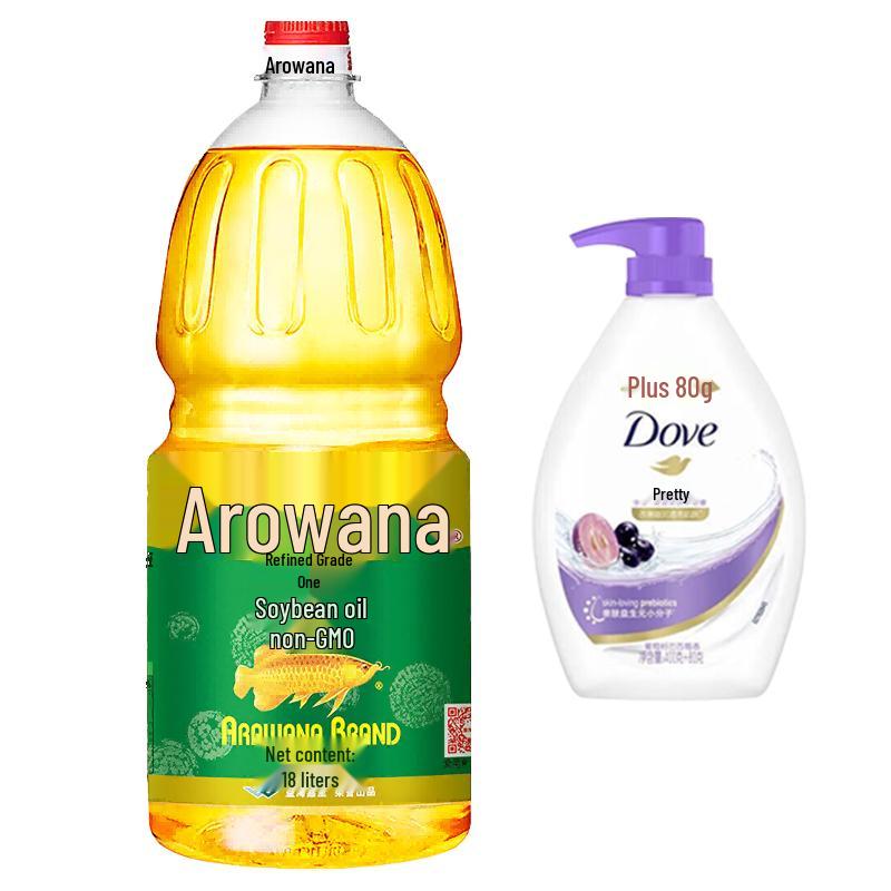 Гель для душа Dove Rejuvenating 480 г и Соевое масло Arowana 1,8 л Комплект