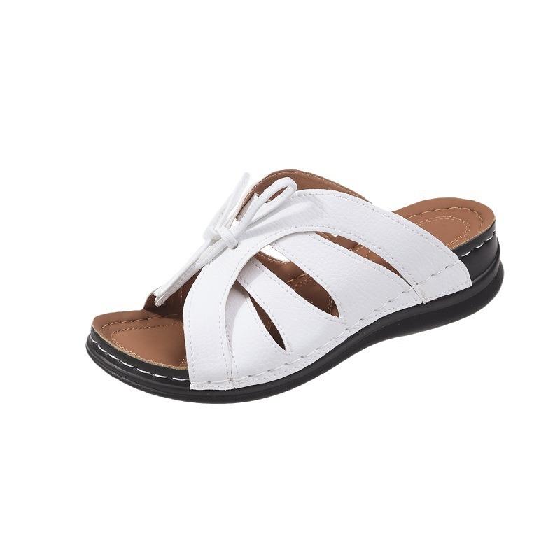 New Slippers Summer Fashion Fish Mouth Women Shoes Simple Comfort Non Slip Solid Color Sandal Daily Niche Hollow Flat Slippers