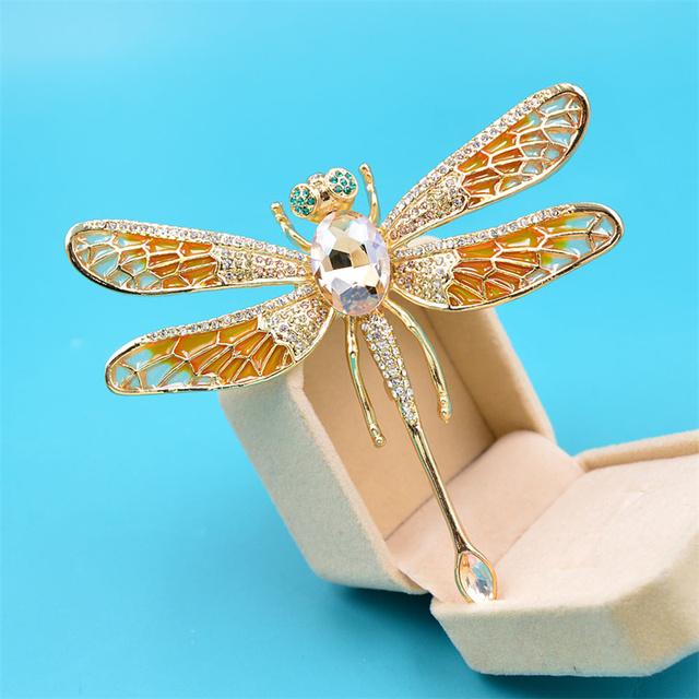 Leeres Fenster Emaille Tropföl Große Größe Libellen Broschen Insekten Anstecker Strass Corsage Windjacke Zubehör Damen Mehrfarbig Hochzeits Schmuck