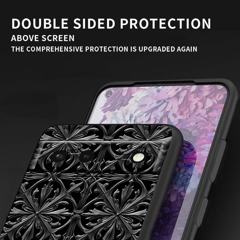 Black carved woven texture Phone Case For Google Pixel 10 9a 9 8A 8 7 7A 6 6A Pro XL 2024 5G Black Soft TPU Silicone