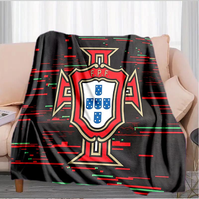 Nationales Wappen Portugals Decke Geeignet für Sofas, Betten, Büros und Camping - Perfektes Geschenk für Halloween Weihnachten