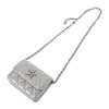 Chanel 2WAY Bag Silver Lambskin Women