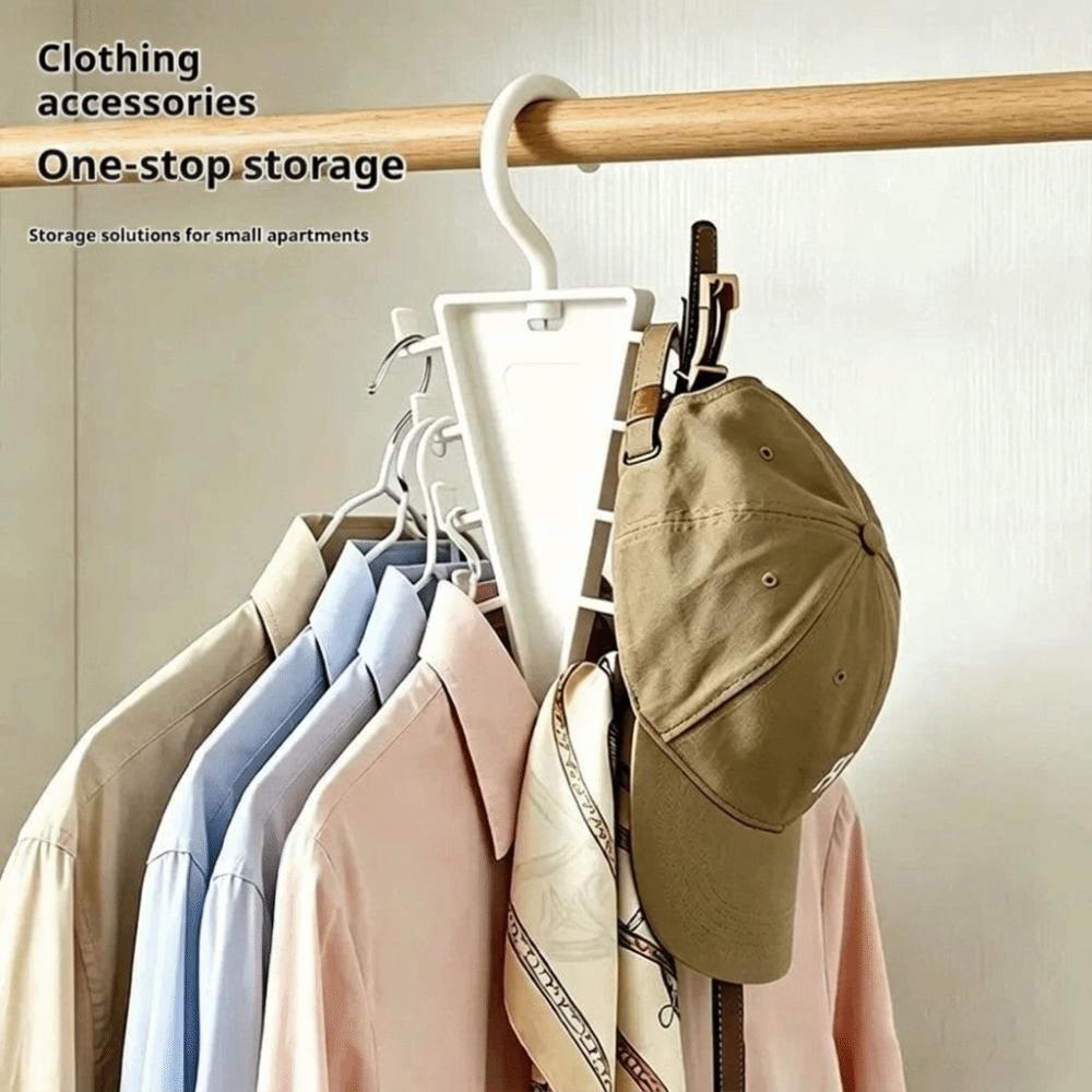 Space Saving V Shaped Hanger Rotatable Hat Rack Portable Multi Hook Organizer