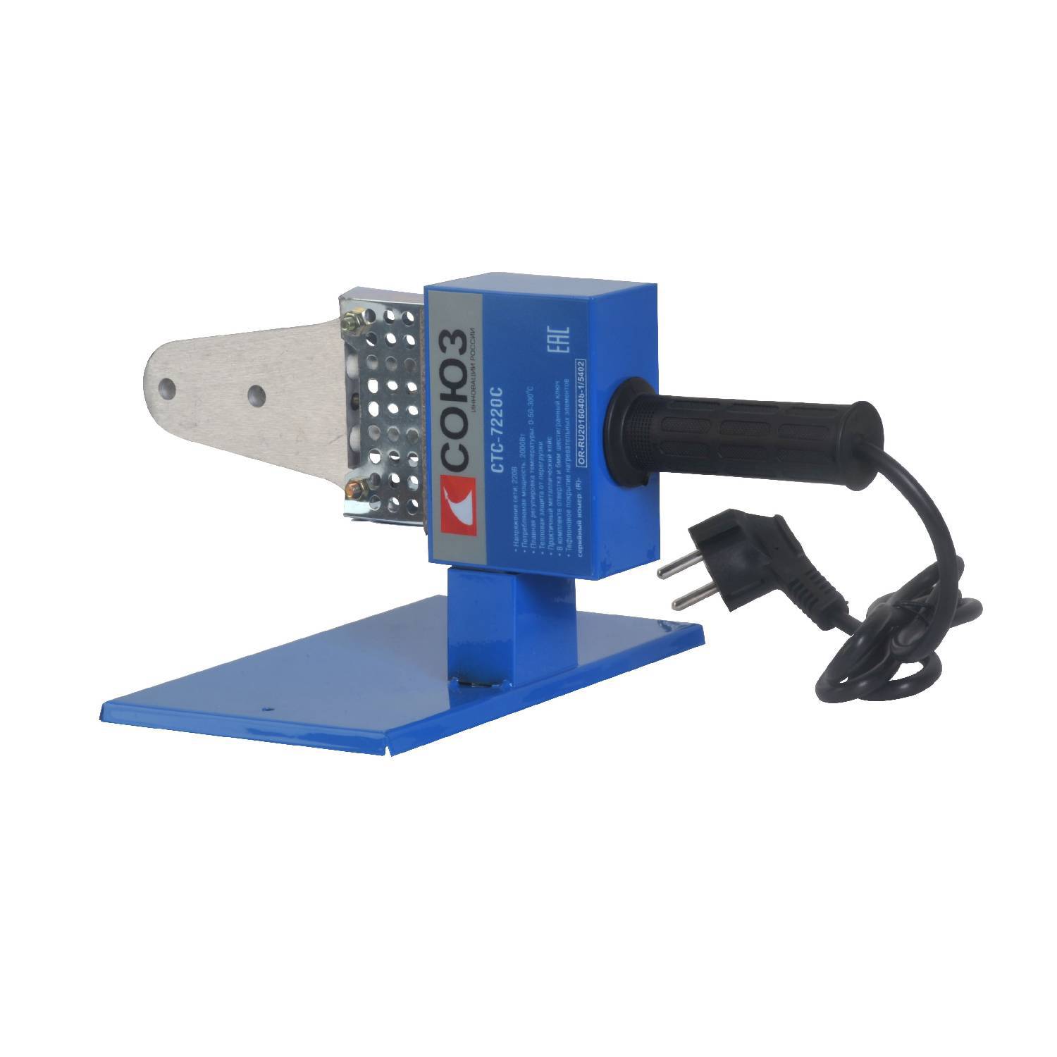 

Трубосварочный аппарат Союз СТС-7220с 2кВт 3 сопла 20 25 32мм Металлический корпус