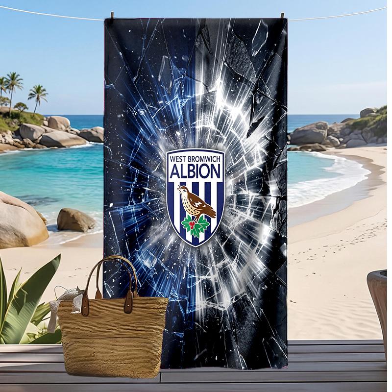 Toalla de Playa con Estampado de Fútbol del West Bromwich Albion, Toalla Grande Suave de Secado Rápido para Playa, Camping, Natación