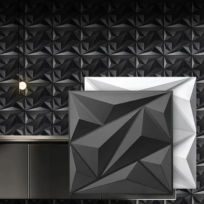 10 Stück 3D Diamant PVC Wandpaneel Schwarz & Weiß Geometrisches Design Wohnzimmer Schlafzimmer TV-Wand Küchendekor Schlafzimmer Wandkunst